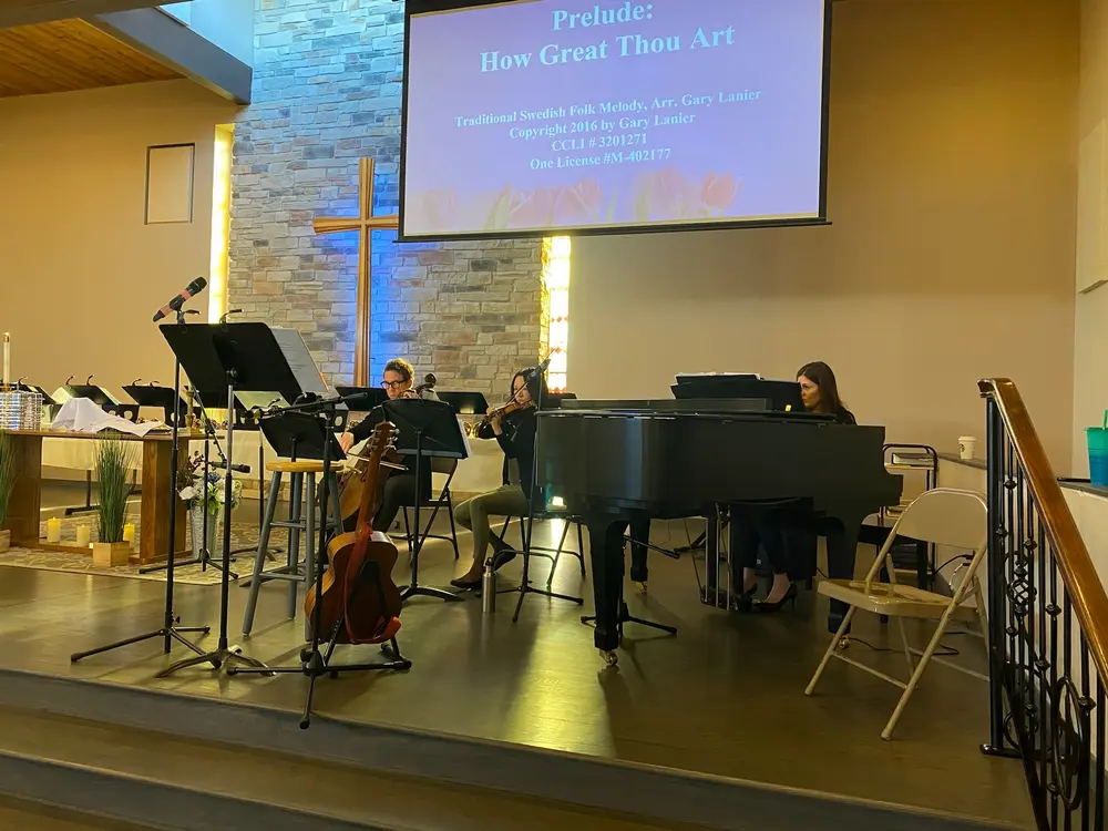 Church sanctuary with beautiful pipe organ
